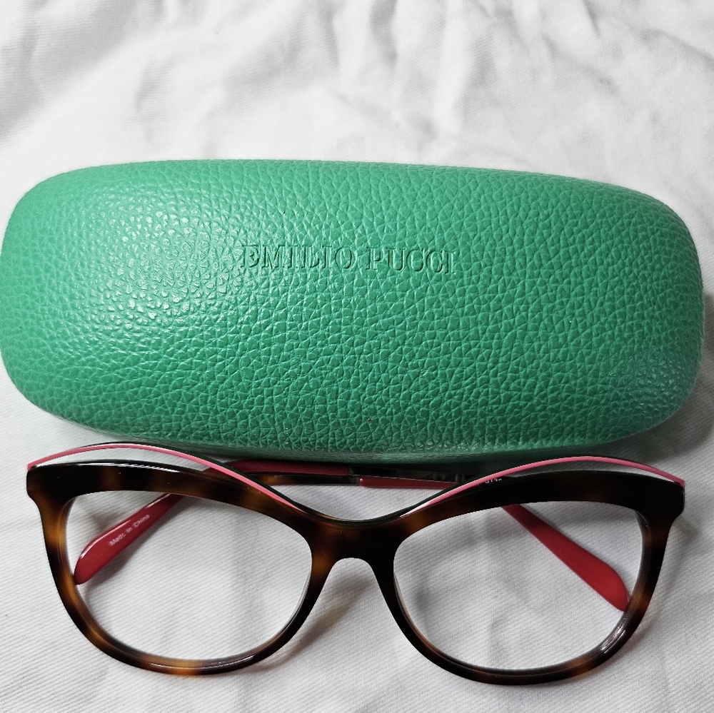 Emilio Pucci Tortoise Shell and Pink Women's Glasses